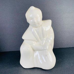 Benihana Samurai Mug Incense Holder White Ceramic Glazed Signed Rare Discontinue